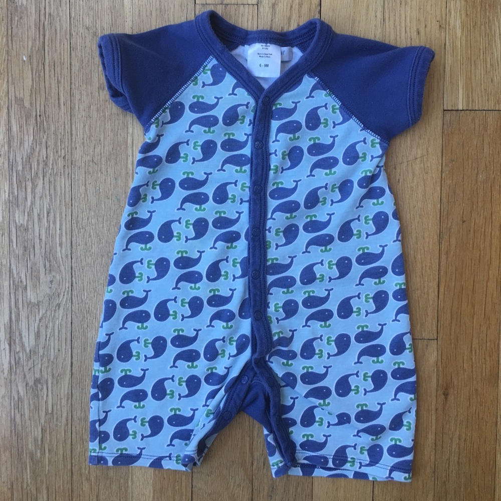Baby boy soft summer whale outfit
